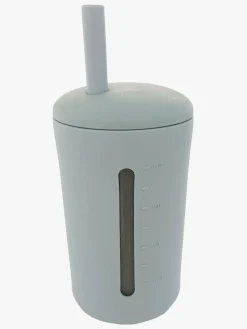 Summerville Organic Silikonekop med Sugerør, Silver Grey