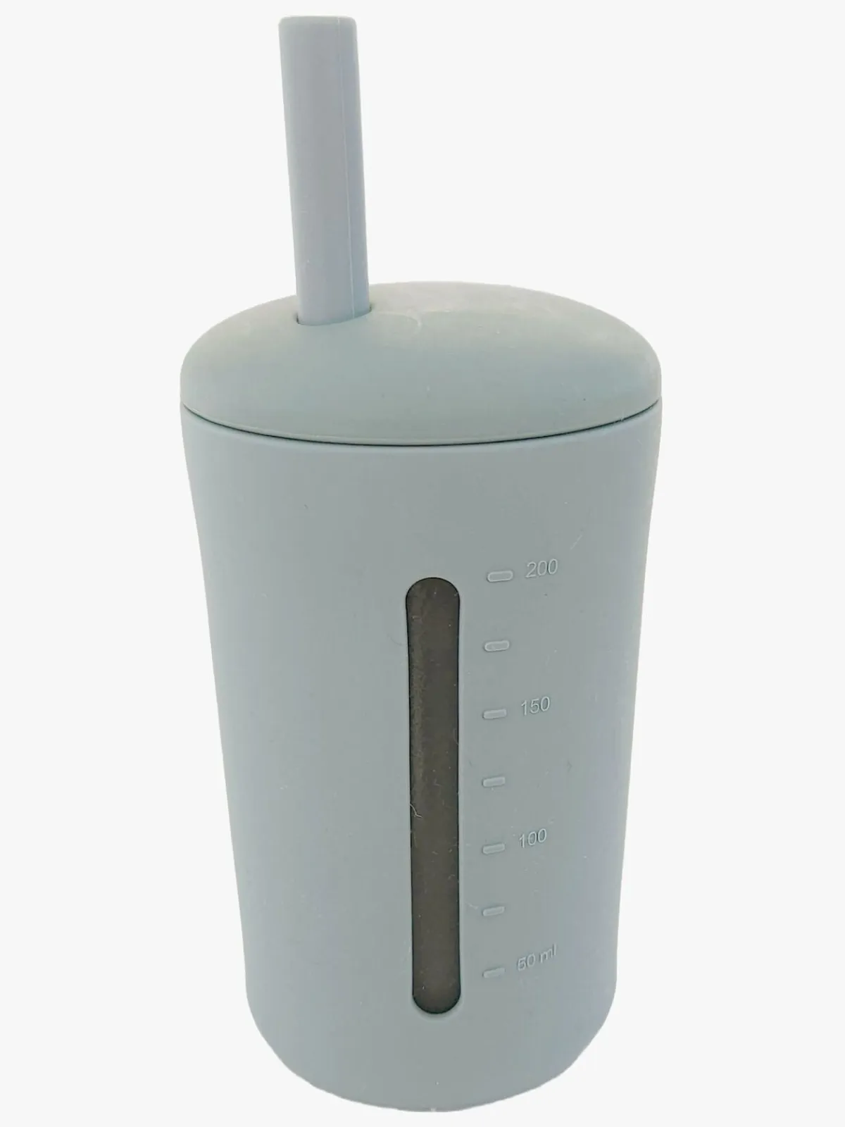 Summerville Organic Silikonekop med Sugerør, Silver Grey