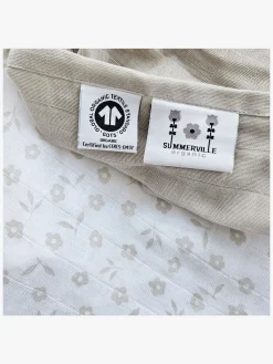 Summerville Organic Tæppe/ Stofble i Musselin 2-pak Øko, Petal/Silver Grey