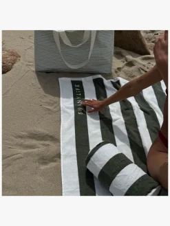 Børn SUNNYLiFE  Oppustelig Strandpude, The Vacay Olive Stripe