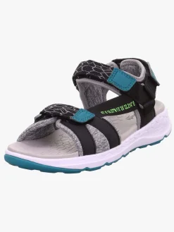 Børn Superfit Criss Cross Sandal, Black/Green