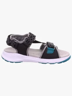 Børn Superfit Criss Cross Sandal, Black/Green