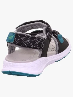 Børn Superfit Criss Cross Sandal, Black/Green