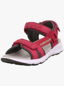 Sandaler & Klipklapper|Superfit Criss Cross Sandaler, Rød/Grøn Rød/Grøn