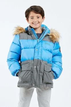 Børn Svea Contrast Padded Parka, Magic Blue