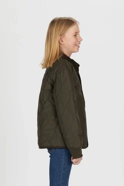Børn Svea Overtøj-Quiltet Jakke, Army Green