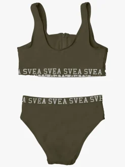 Børn Svea Sporty Bikini m. Lynlås, Army Green