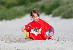 Børn Swimpy Uv & Strand-Bamse Verdens Stærkeste Bjørn Stranden Badeponcho, Rød