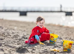 Børn Swimpy Uv & Strand-Bamse Verdens Stærkeste Bjørn Stranden Badeponcho, Rød