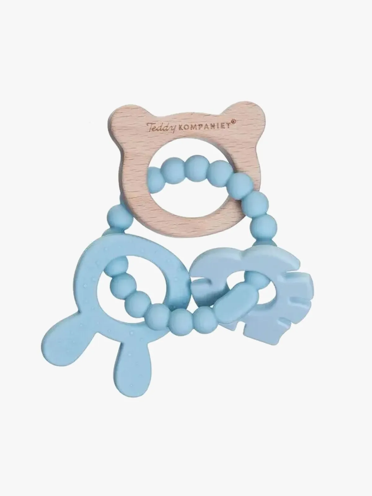 Babylegetøj|Teddykompaniet Silikone & træ Bidering, Teal