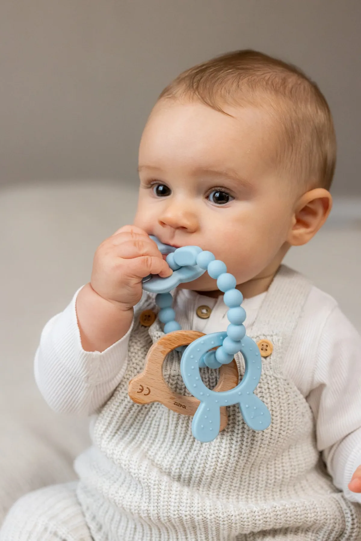 Babylegetøj|Teddykompaniet Silikone & træ Bidering, Teal