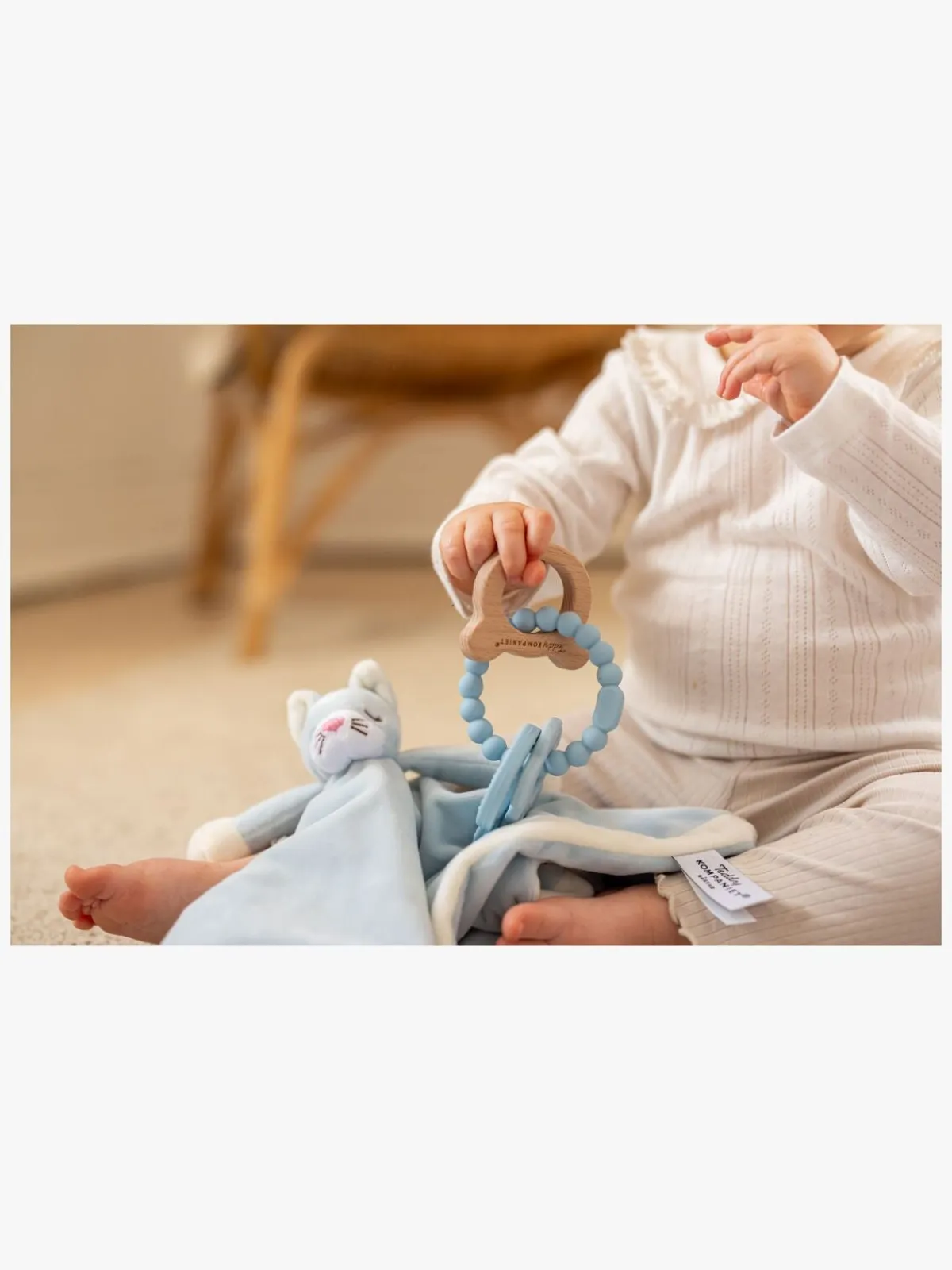 Babylegetøj|Teddykompaniet Silikone & træ Bidering, Teal