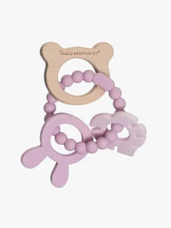 Babylegetøj|Teddykompaniet Silikone & træ Bidering, Foggy Pink