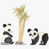 Børn Thatsmine That's Mine Wallsticker, Pandas and Bambus