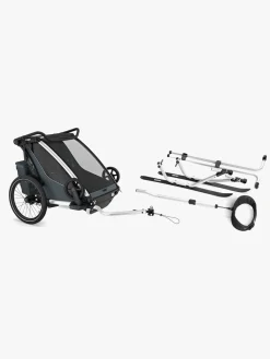 Aktivitetsvogne|Thule Chariot Cross 2 Cykelanhænger inkl. Skisæt, Dark Slate G3