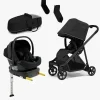 Vognpakker|Thule Shine Duovogn inkl. Beemoo Route i-Size Autostol Baby & ISOFIX Base, Black/Black Stone