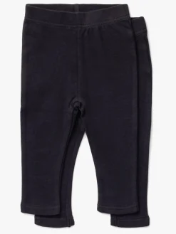 Børn TinyTreasure Tiny Treasure Lexi Leggings 2-pak, Phantom Black