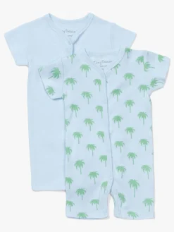 Heldragter|TinyTreasure Tiny Treasure Summer Heldragt 2-pak, Blue/Palm Blå/Hvid