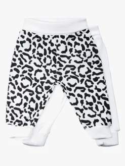 Børn TinyTreasure Tiny Treasure Willow Bukser 2-pak, White/Leo