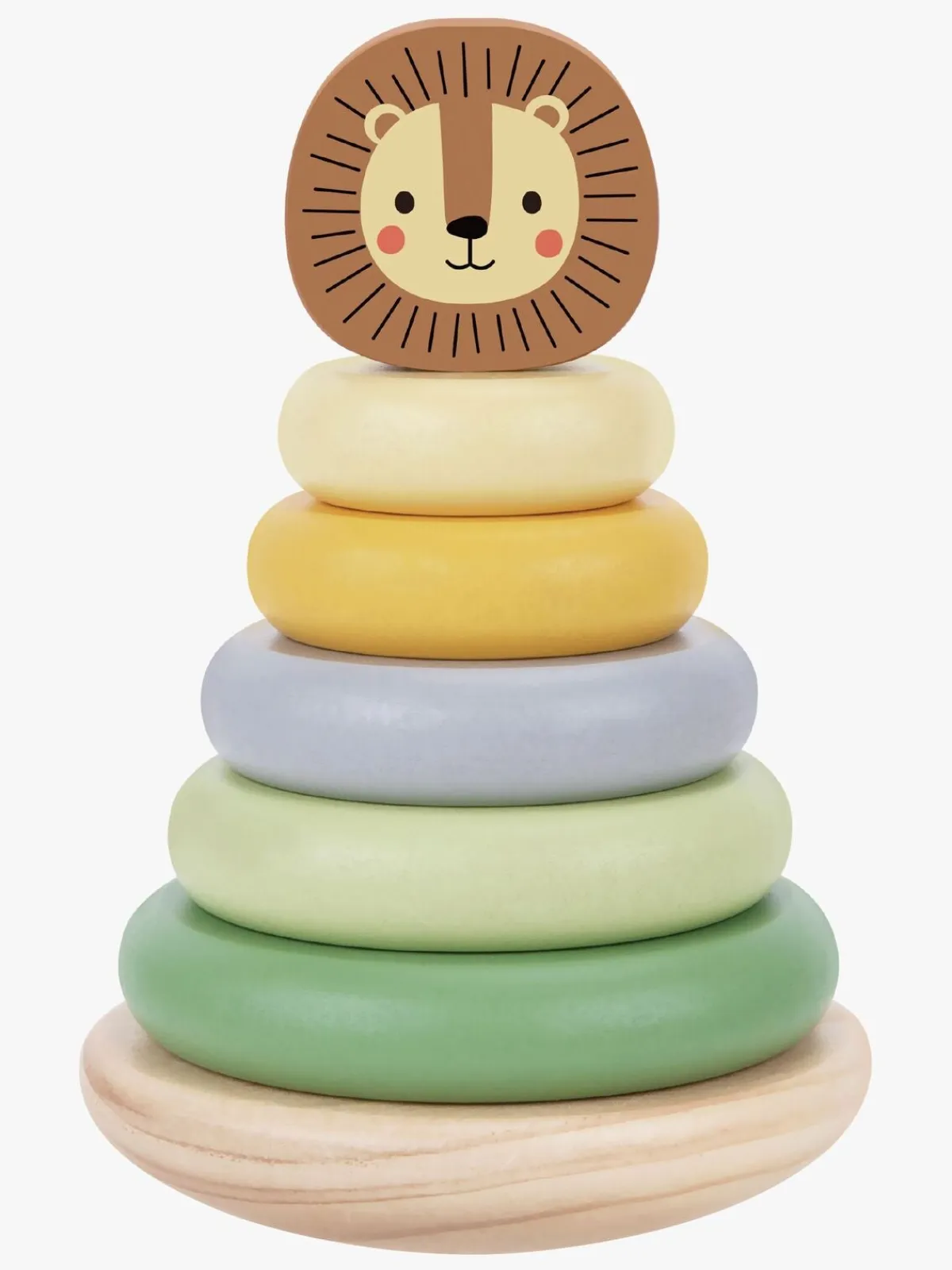 Babylegetøj|TookyToy Tooky Toy Løve Stabeltårn, Multifarvet Flerfarvet