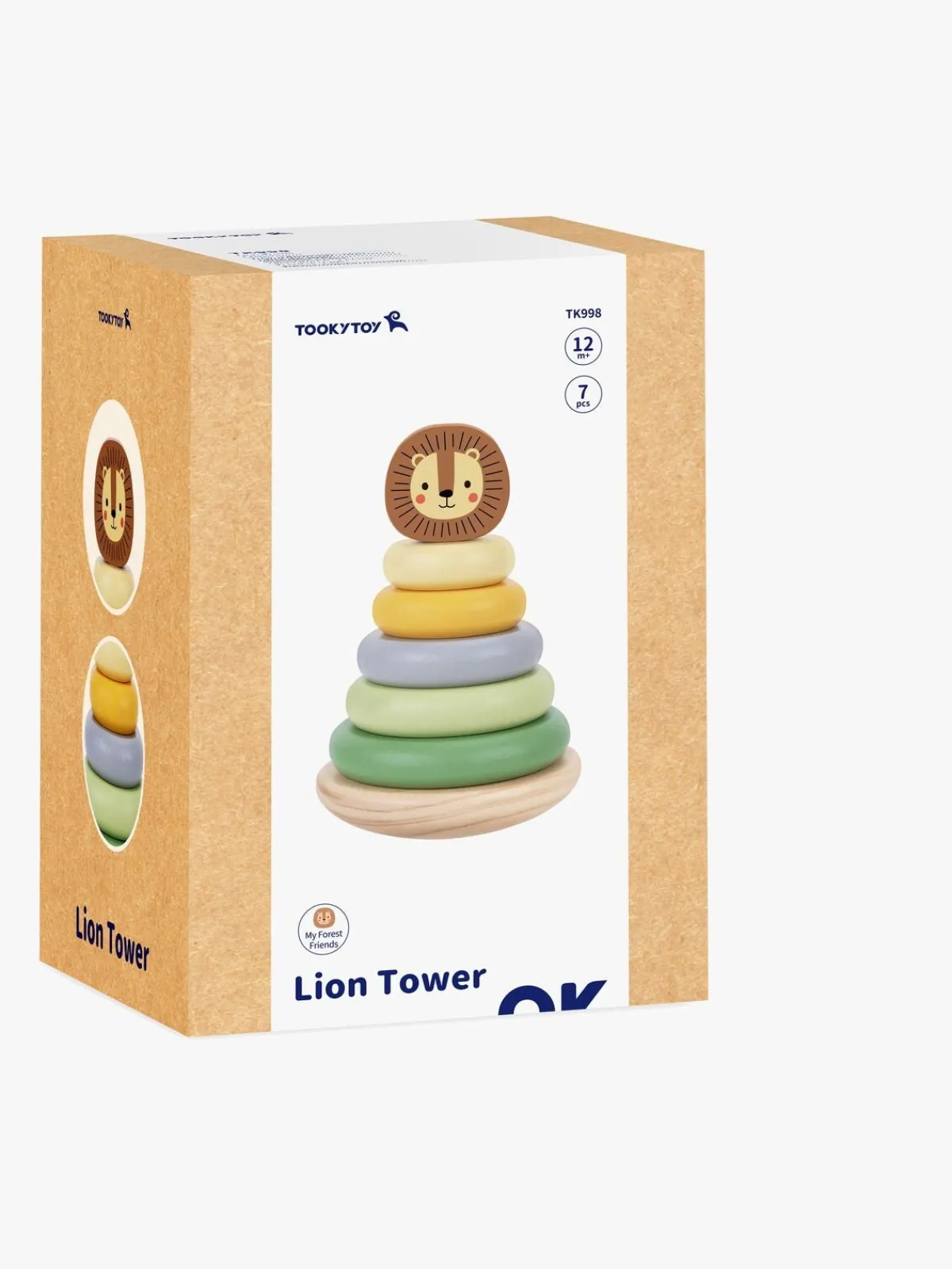 Babylegetøj|TookyToy Tooky Toy Løve Stabeltårn, Multifarvet Flerfarvet