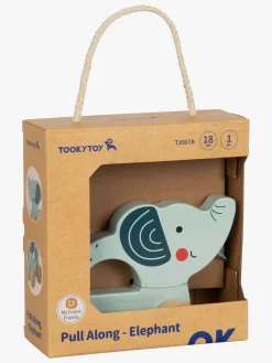 Trælegetøj|TookyToy Tooky Toy Træklegetøj Elefant Flerfarvet