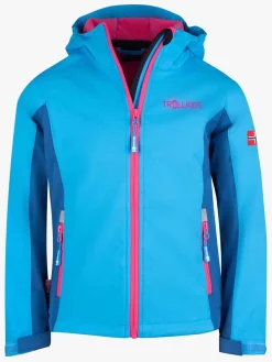 Børn Trollkids Kristiansand Softshelljakke, Midnight Blue/Cerulean