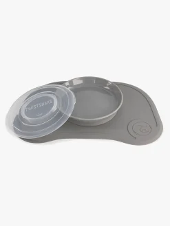 Spisetid|Twistshake Click-Mat Mini Tallerken & Underlag, Grå Blå