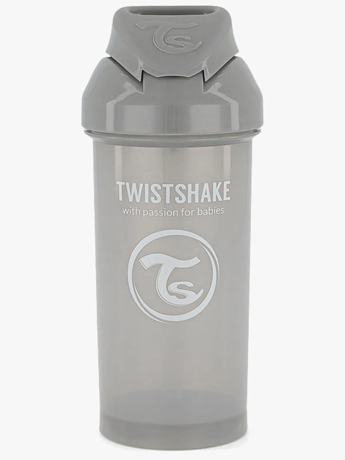 Twistshake Kop m. Sugerør 360 ml, Grå