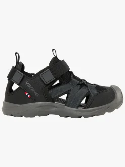 Børn VikingFootwear Viking Adventure Sandaler, Black/Charcoal