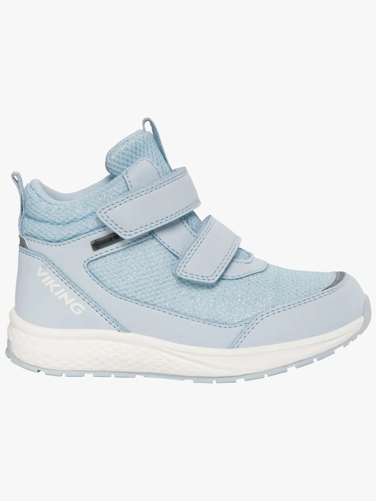 Børn VikingFootwear Viking Bouncy Glitter Mid 2V GTX Sneakers, Light Blue