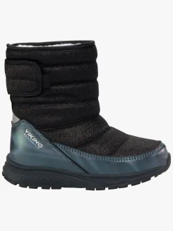 Børn VikingFootwear Viking Equip Glitter Pull-On WP Vinterstøvler, Sort