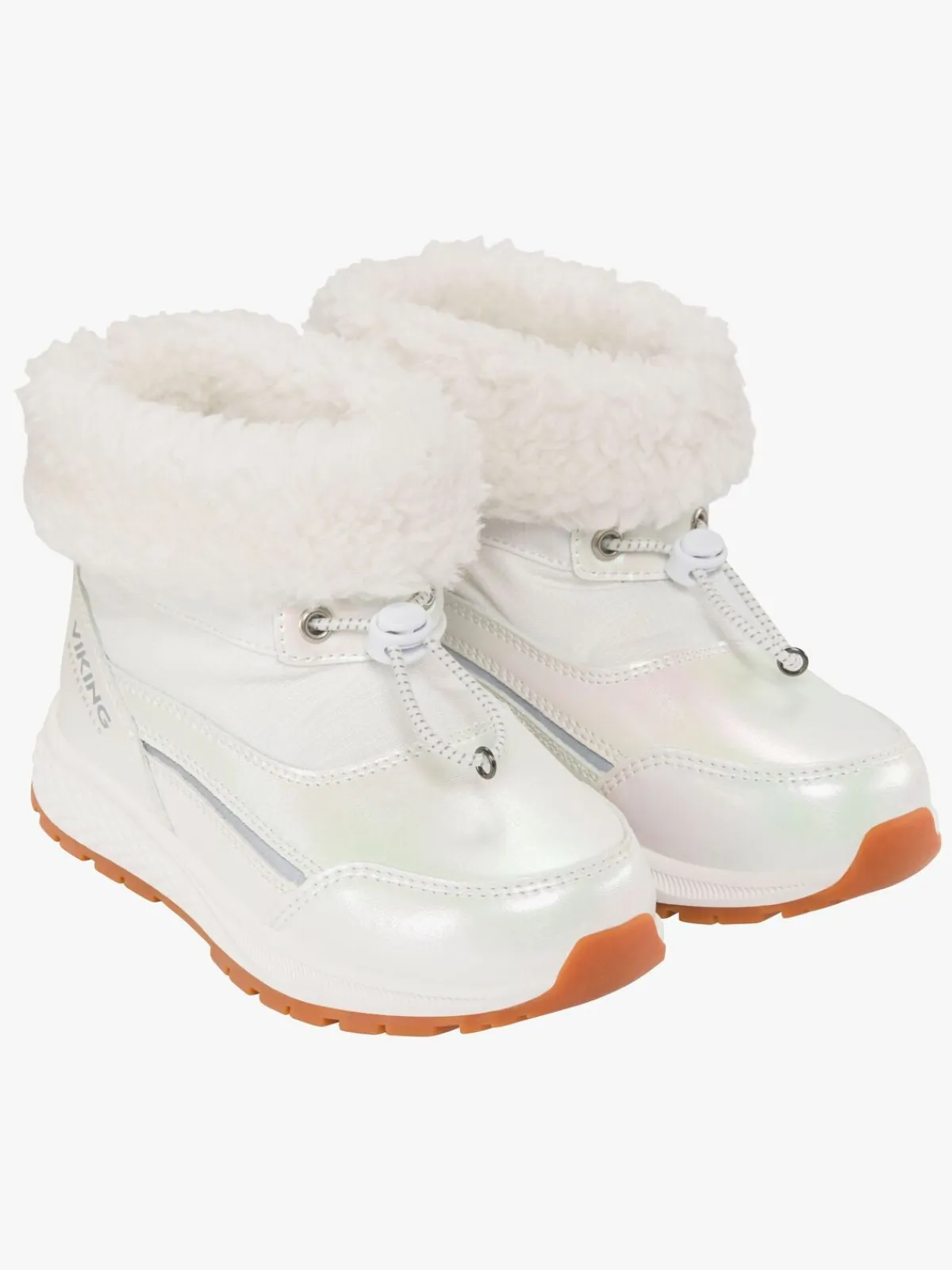 Børn VikingFootwear Støvler & Vinterstøvler-Viking Equip Shine Pull-On WP Vinterstøvler, Eggshell