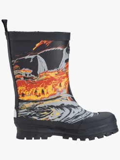 Børn VikingFootwear Gummistøvler-Viking Jolly Print Gummistøvler, Sort