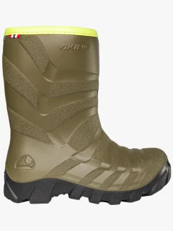 Børn VikingFootwear Gummistøvler-Viking Ultra Forede Gummistøvler, Khaki/Sort
