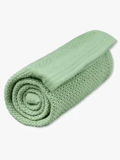 Børn VinterBloom Vinter & Bloom Soft Grid Hæklet Babytæppe, Dew Green