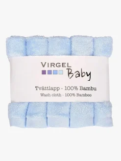 Virgel Vaskeklud Bambus 10-Pak, Blå/Hvid