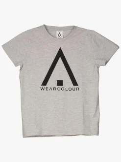 Børn WearColour Patch T-Shirt, Grey Melange