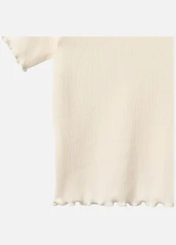 Børn Wheat Overdele-Alicia  Ribstrikket T-shirt, Ivory