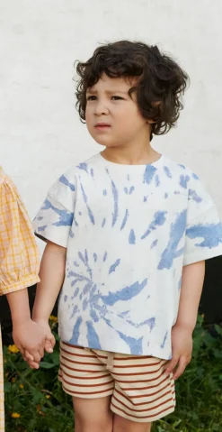 Børn Wheat Tommy T-shirt, Blue Tie Dye