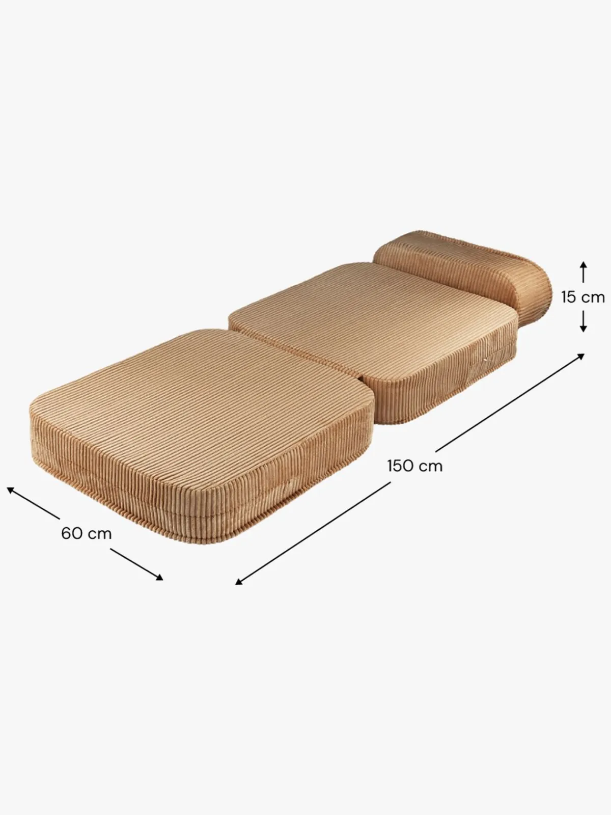 Børn Wigiwama Flip Foldbar Stol 150x60 cm, Toffee