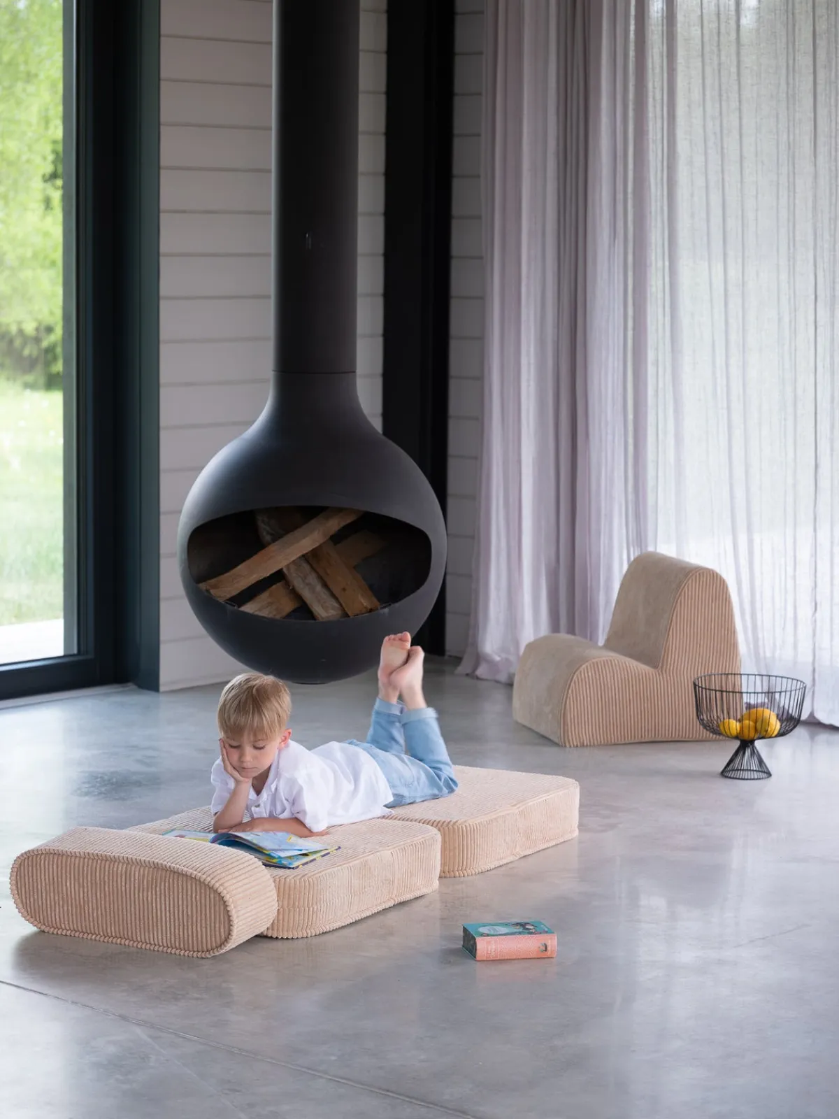 Børn Wigiwama Børnemøbler-Flip Foldbar Stol 150x60 cm, Brown Sugar