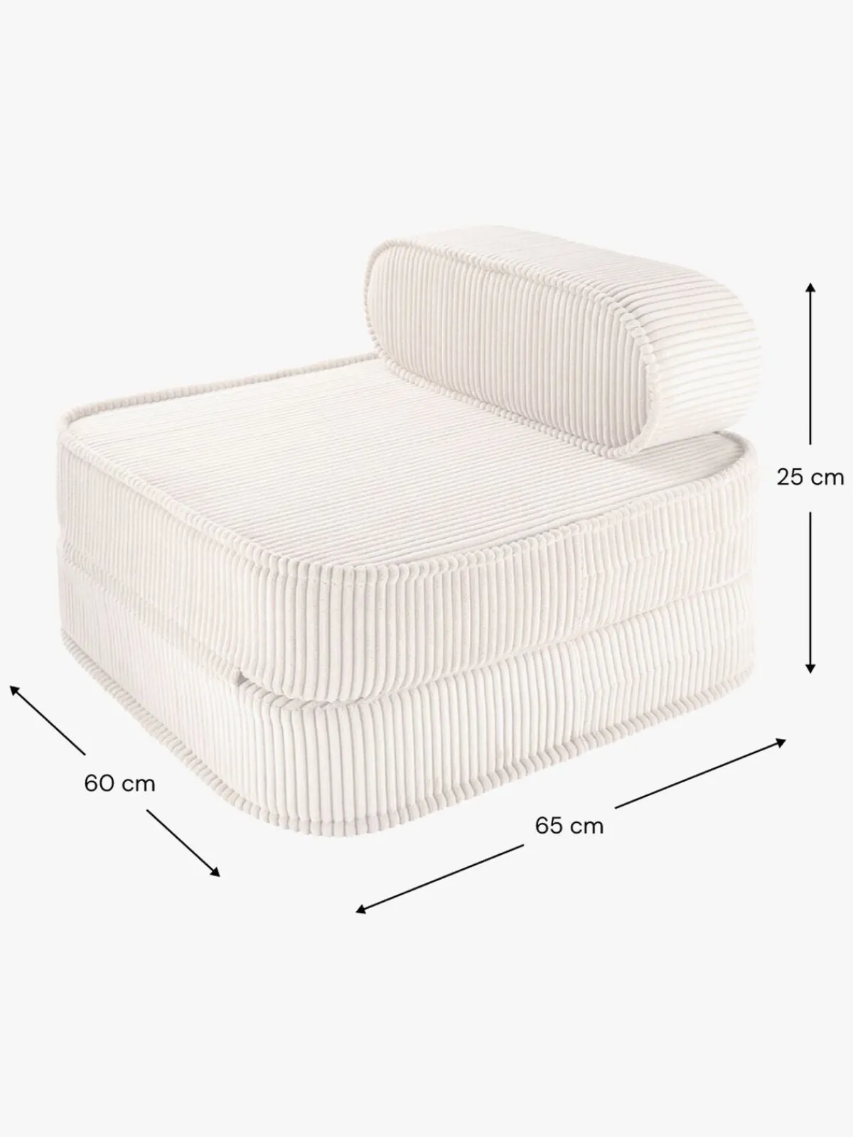 Børn Wigiwama Børnemøbler-Flip Foldbar Stol 150x60 cm, Marshmallow