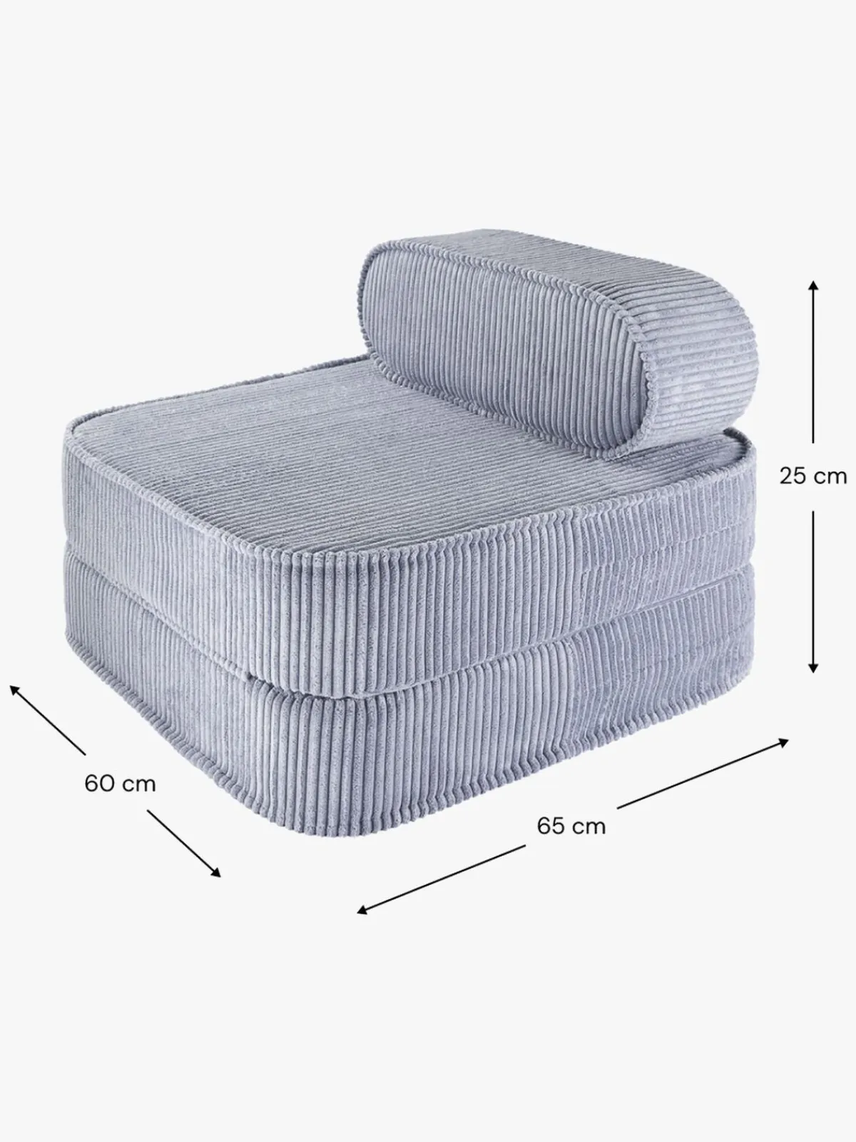 Børn Wigiwama Flip Foldbar Stol 150x60 cm, Blueberry Blue