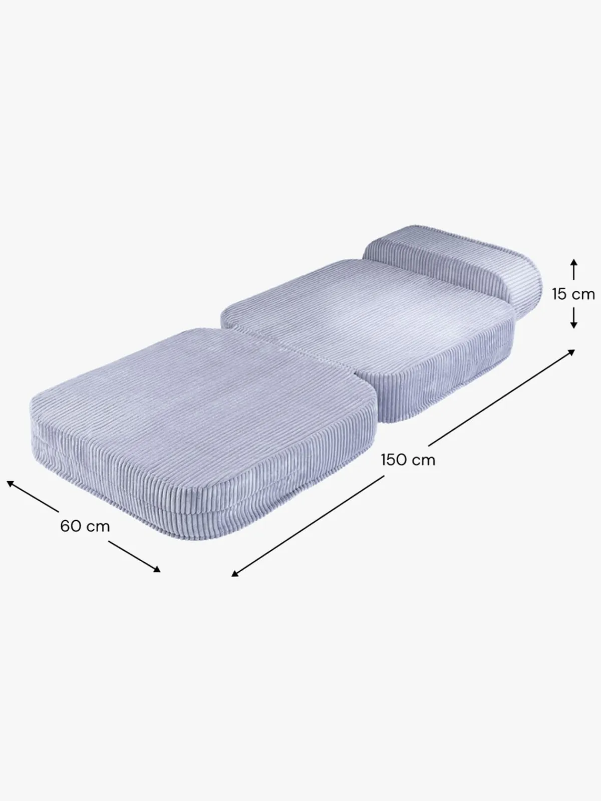 Børn Wigiwama Flip Foldbar Stol 150x60 cm, Blueberry Blue