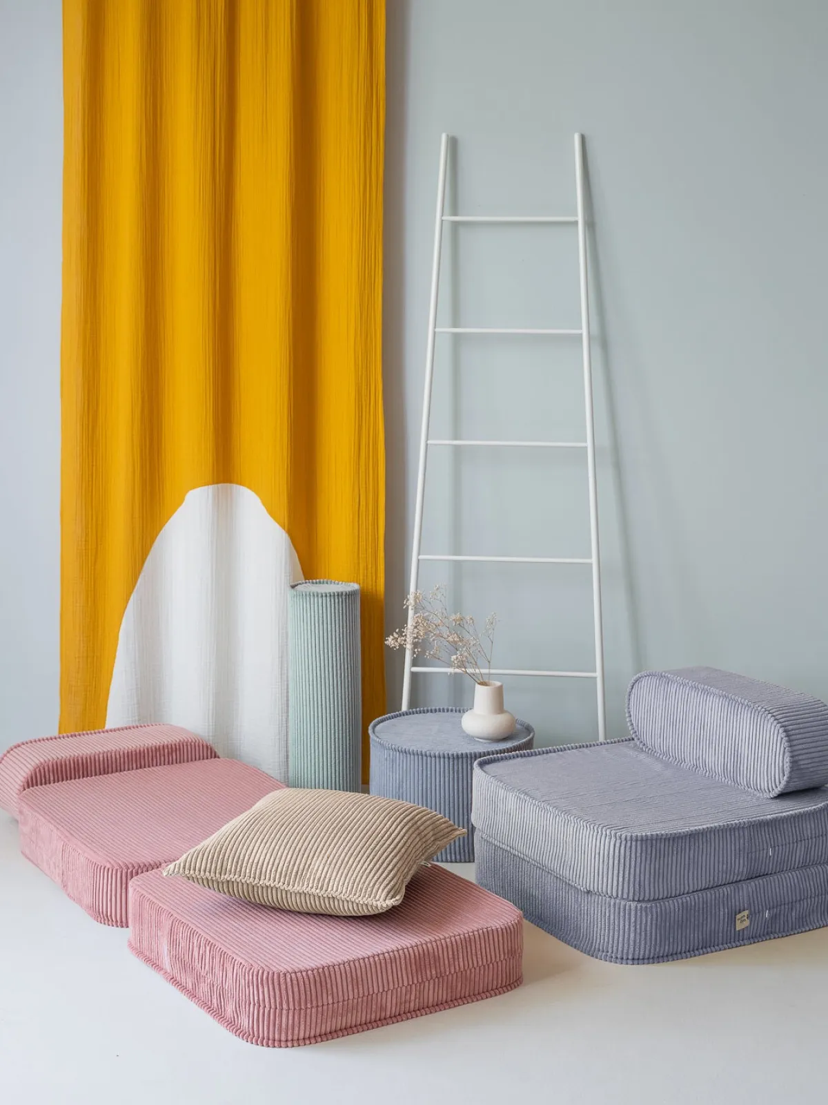 Børn Wigiwama Flip Foldbar Stol 150x60 cm, Blueberry Blue