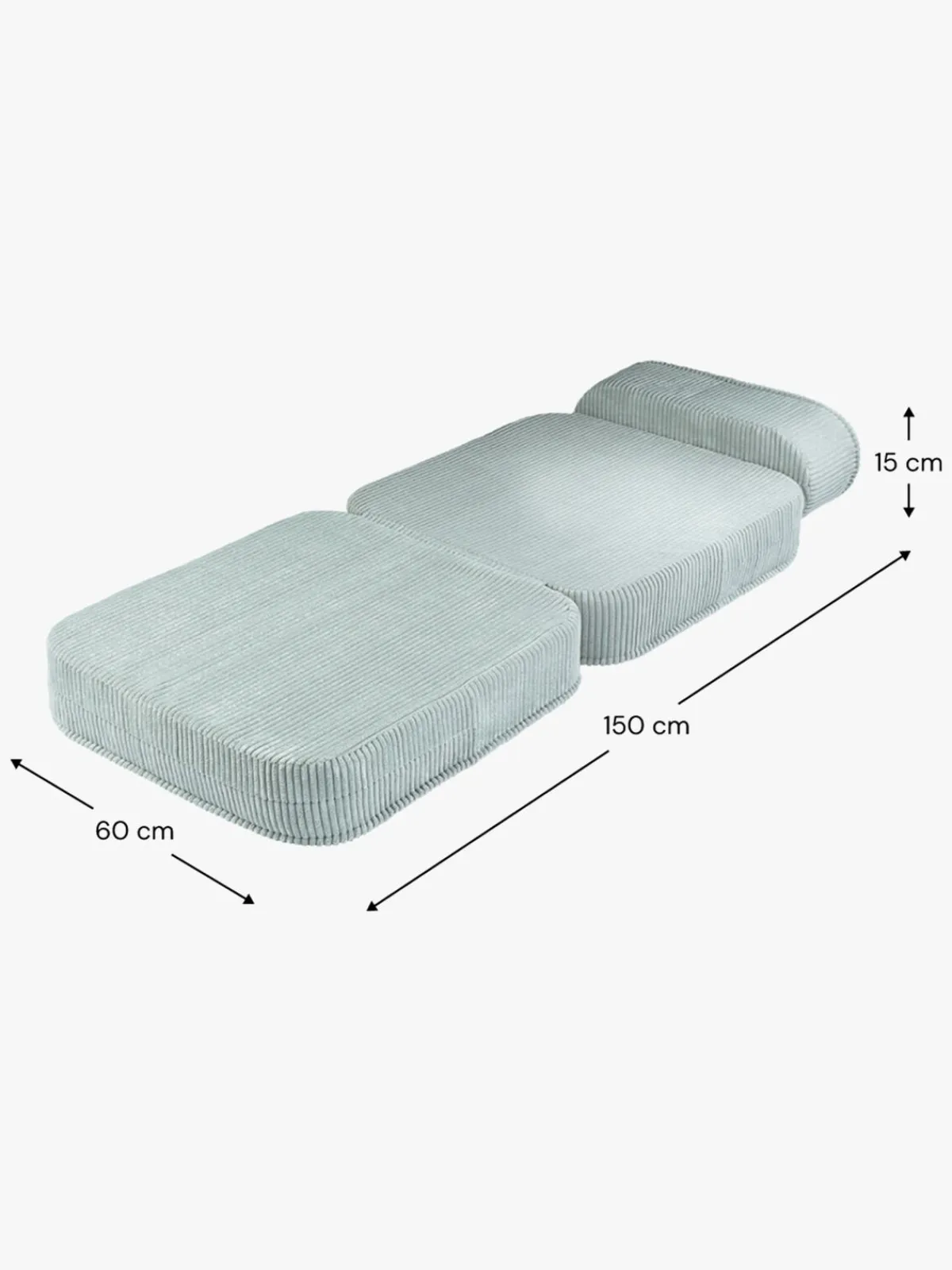 Børn Wigiwama Flip Foldbar Stol 150x60 cm, Peppermint Green