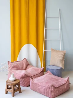 Børnemøbler|Wigiwama Kvadrat Puf, Pink Mousse