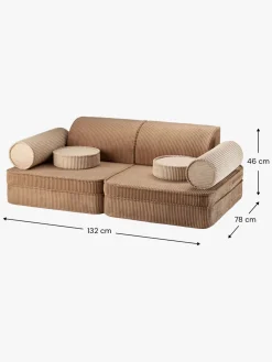 Børn Wigiwama Play Bygbar Sofa 272x156 cm, Toffee