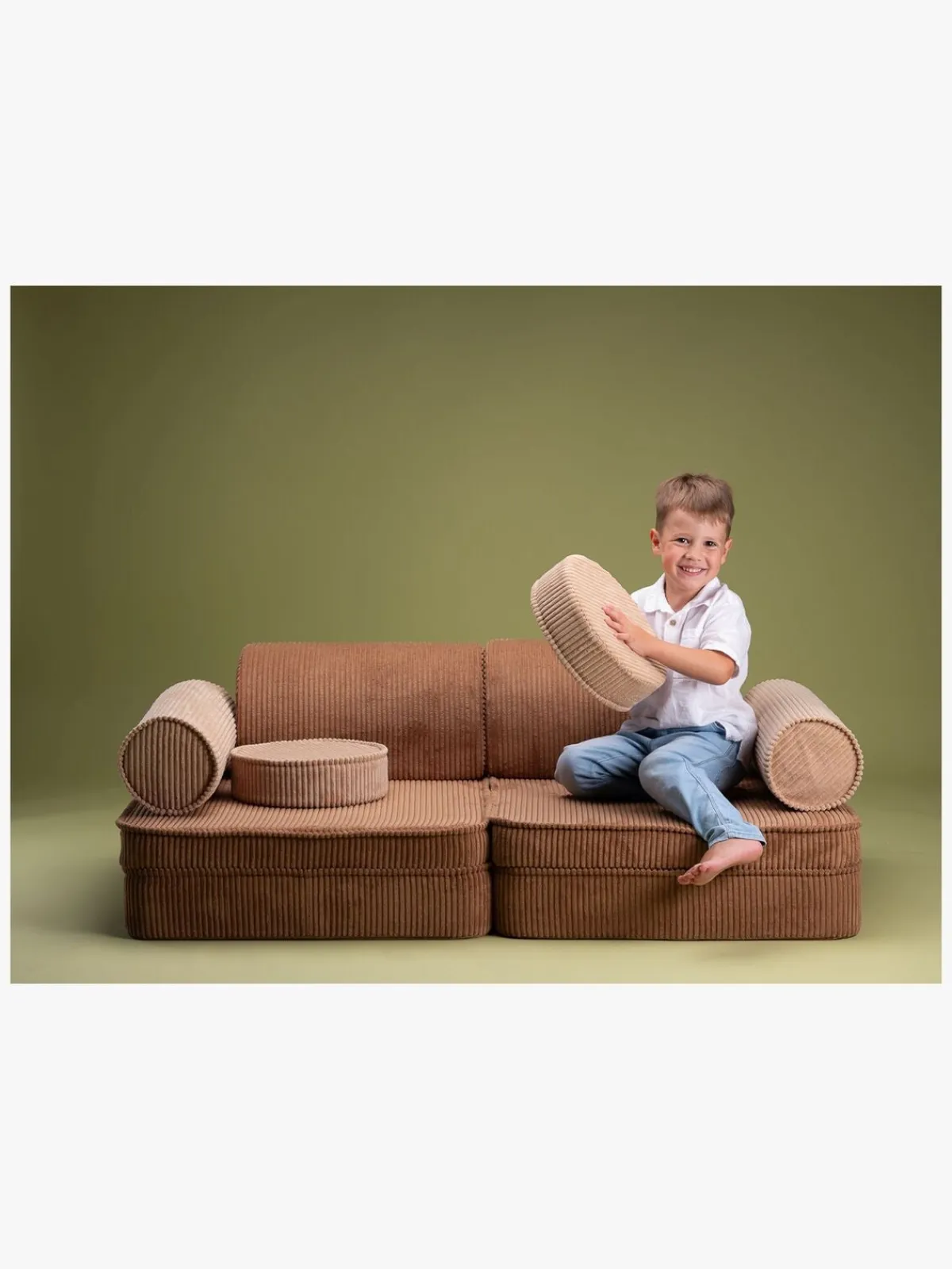 Børn Wigiwama Play Bygbar Sofa 272x156 cm, Toffee